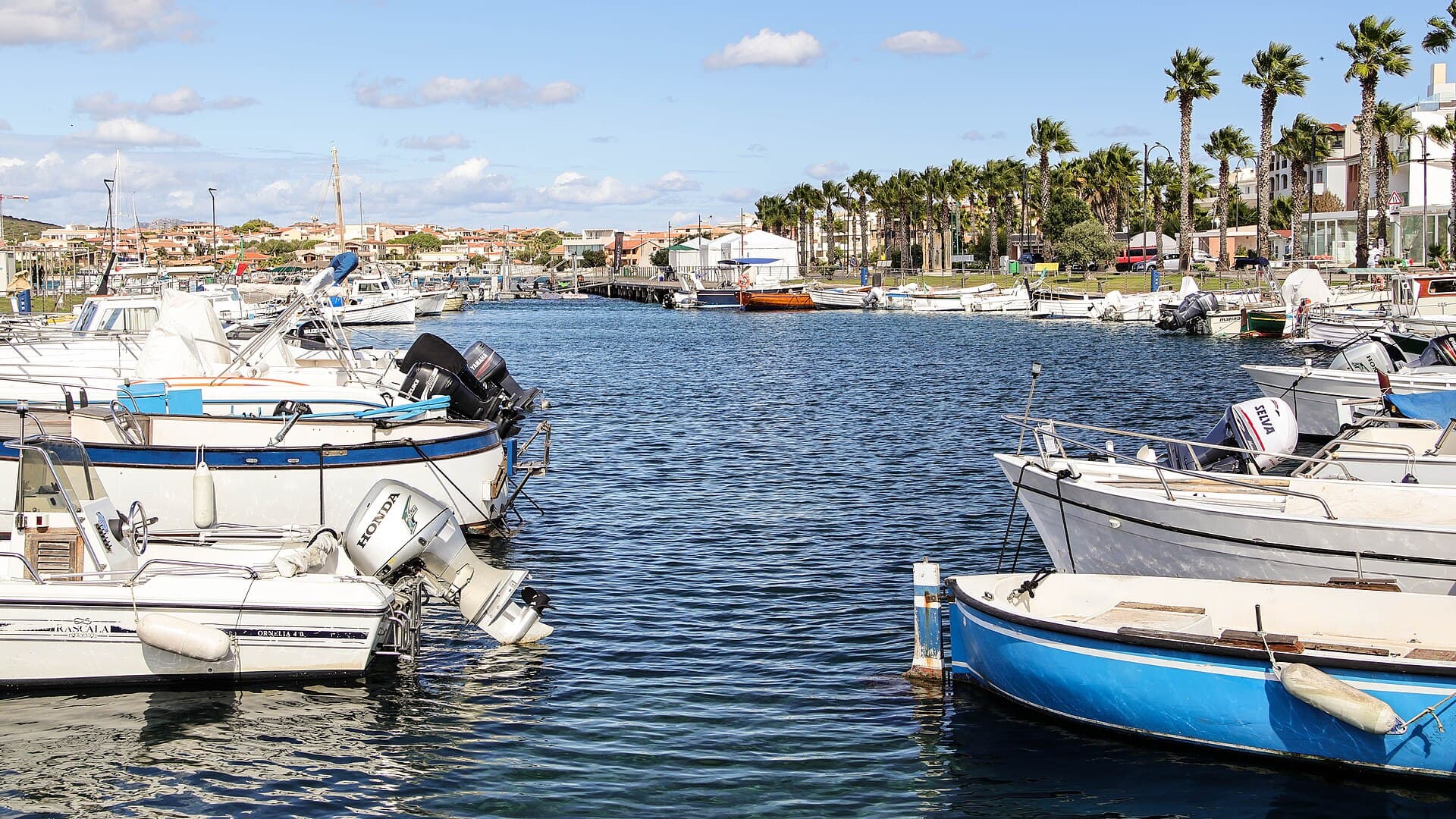 Working boats in the Golfo Aranci harbour.